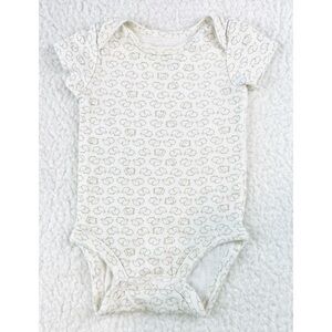 CARTER’S • Precious Firsts White/Cream Elephant Print Bodysuit Onesie